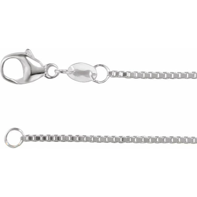 Sterling Silver 1 Mm Diamond-cut Box 16' Chain