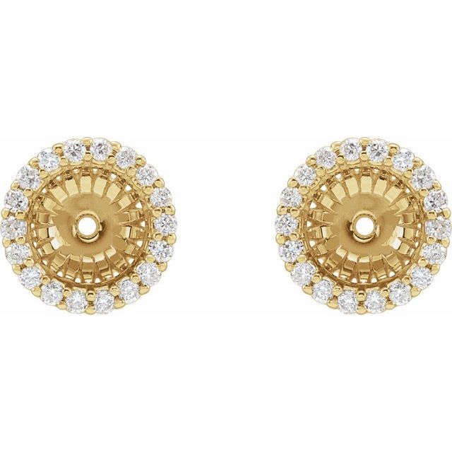 14k Yellow 1/5 Ctw Diamond Earring Jackets With 6.1 Mm Id