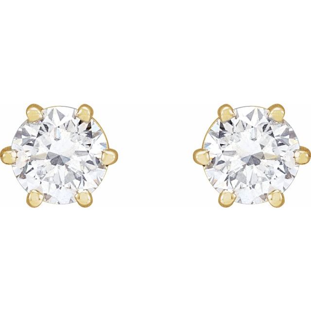 14k Yellow 1 Ctw Lab-grown Diamond Earrings