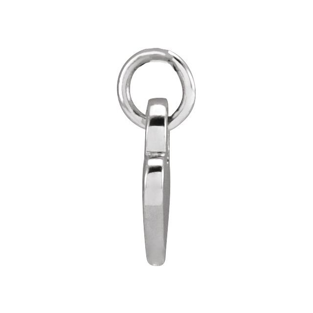 14K White 7.9x4.9 mm Engravable Heart Pendant