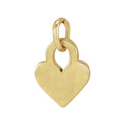 14K Yellow 7.9x4.9 mm Engravable Heart Pendant