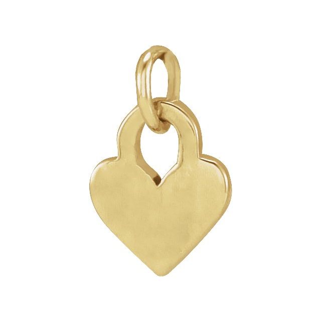 14K Yellow 7.9x4.9 mm Engravable Heart Pendant