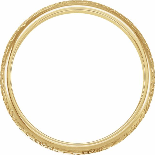 18K Yellow 5 mm Floral Band Size 6.5