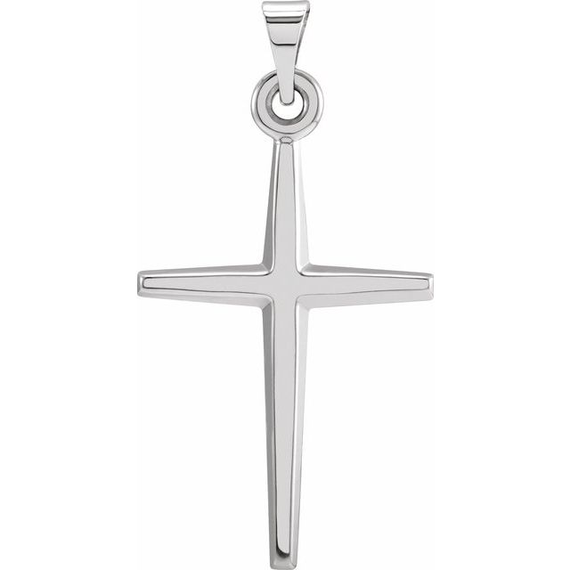 Sterling Silver 27.8x15 mm Cross Pendant