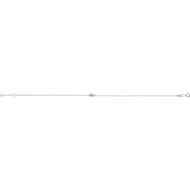 Sterling Silver Natural White Sapphire Bezel-Set Solitaire 6 1/2-7 1/2' Bracelet