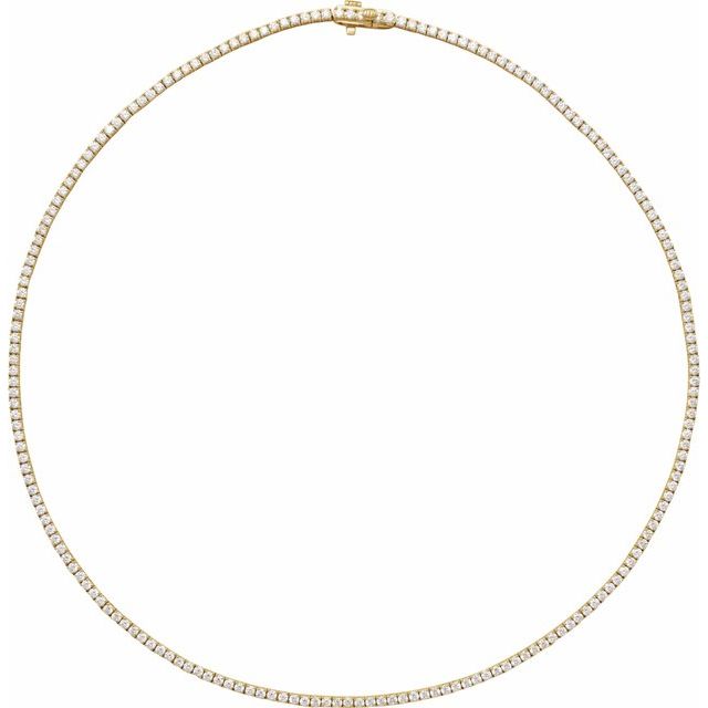 14K Yellow 5 7/8 CTW Natural Diamond Line 16' Necklace