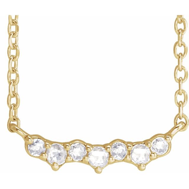 14K Yellow .07 CTW Scattered Rose-Cut Natural Diamond 18' Necklace