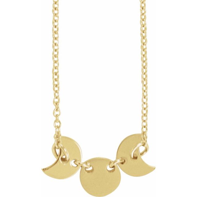 14K Yellow Triple Goddess 18' Necklace