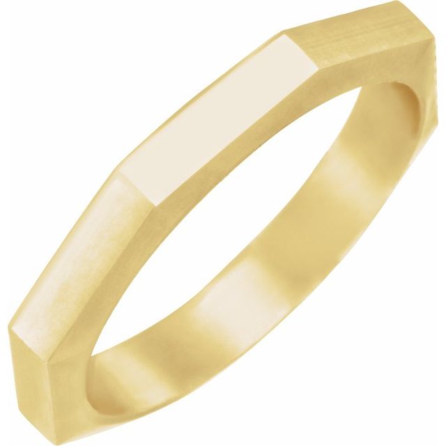18K Yellow 3 mm Geometric Octagon Band Size 6.5