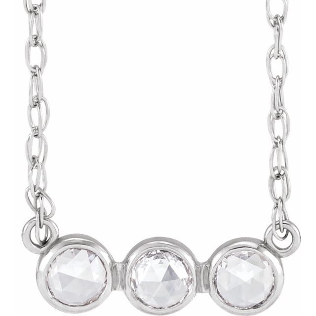 14K White 1/5 CTW Rose-Cut Natural Diamond 18' Necklace