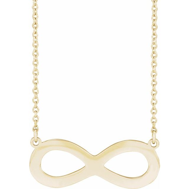 14K Yellow Engravable Infinity Family 18' Necklace