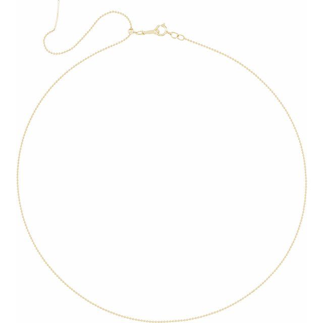 14K Yellow 1 mm Adjustable Threader Bead 16-22' Chain