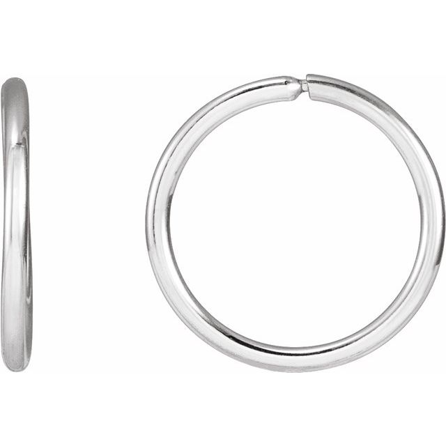 Sterling Silver Endless Tube 13 mm Hoop Earrings