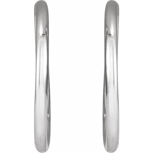 Sterling Silver Endless Tube 13 mm Hoop Earrings