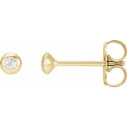 14K Yellow .03 CTW Natural Diamond Domed Bezel-Set Earrings