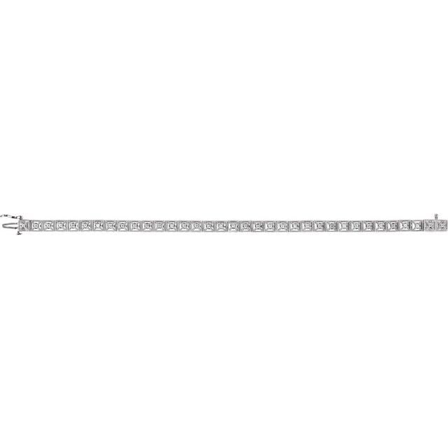 14K White 1/2 CTW Natural Diamond Line 7' Bracelet