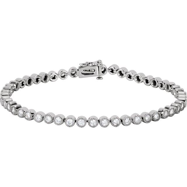 14K White 2 CTW Natural Diamond Line 7 1/4' Bracelet