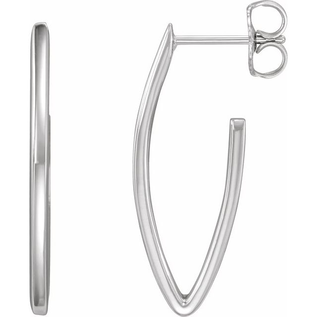 Sterling Silver Geometric 26 mm Hoop Earrings