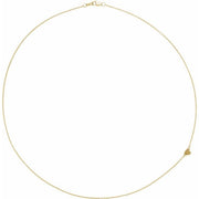 14K Yellow Sideways Off-Center Heart 18' Necklace