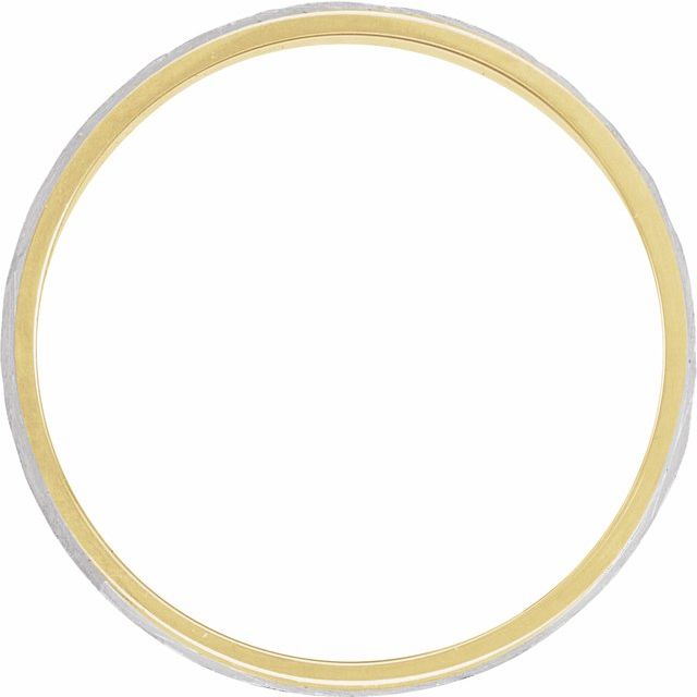 14K Yellow/White 7 mm Flat Band with Inlay Size 10.5