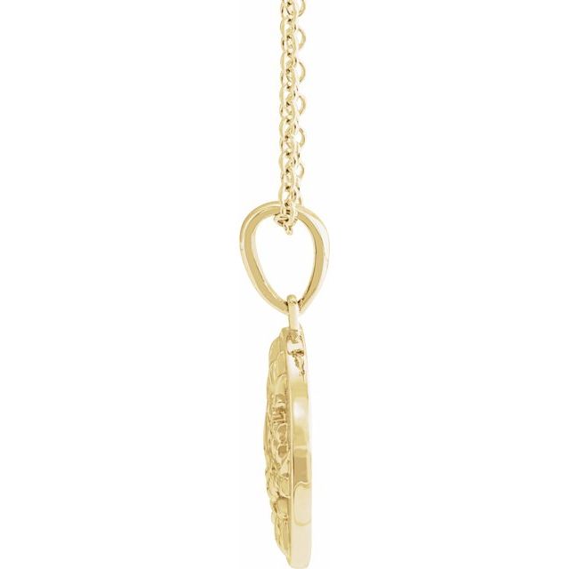 14K Yellow 19.1x12 mm Floral 16-18' Necklace