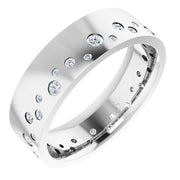 14K White 3/8 CTW Natural Diamond Band Size 8