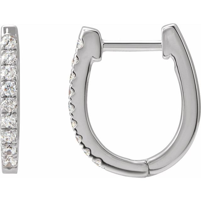Sterling Silver 1/5 CTW Natural Diamond Hoop Earrings