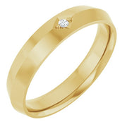 14K Yellow .015 CT Natural Diamond Knife Edge Band