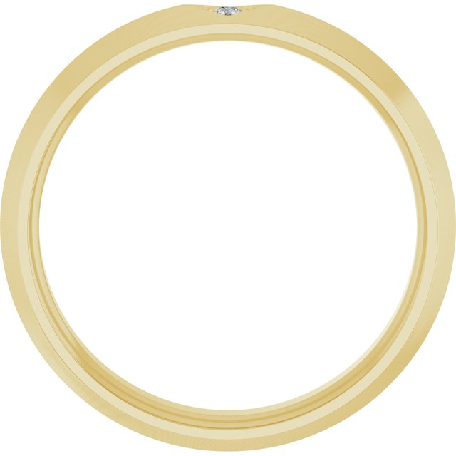 14K Yellow .015 CT Natural Diamond Knife Edge Band