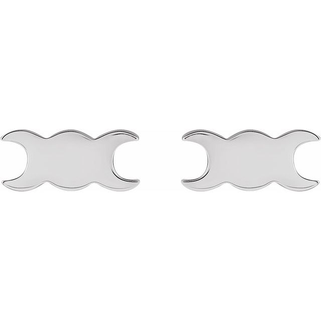 14K White Petite Triple Goddess Earrings
