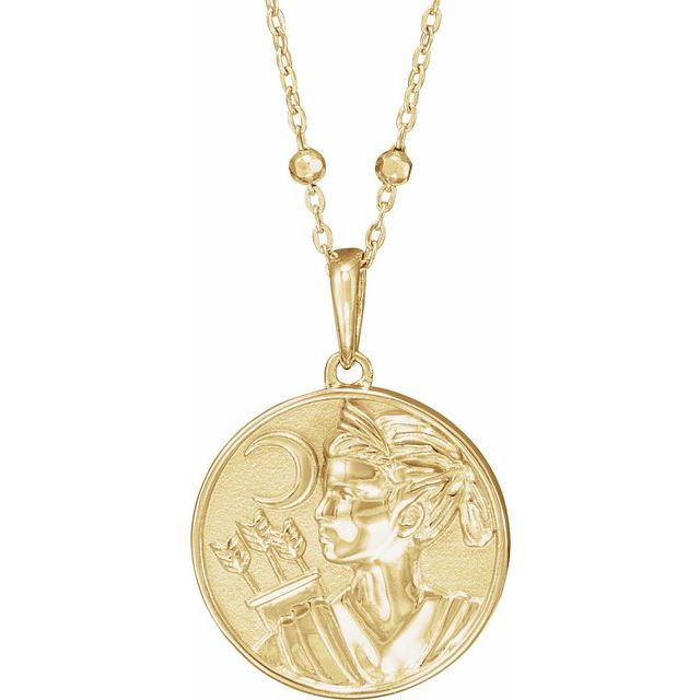 14K Yellow Artemis Coin 18' Necklace