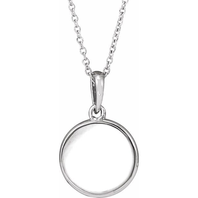 Sterling Silver .005 CT Diamond Engravable Necklace