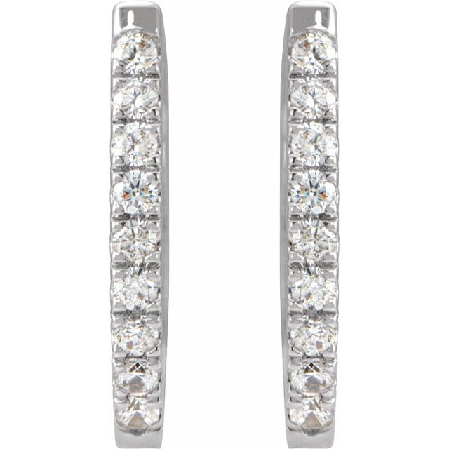 Sterling Silver 1/5 CTW Natural Diamond Hoop Earrings