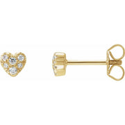 14K Yellow 1/10 CTW Natural Diamond Heart Earrings