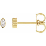 14K Yellow .06 CTW Natural Diamond Solitaire Bezel-Set Earrings