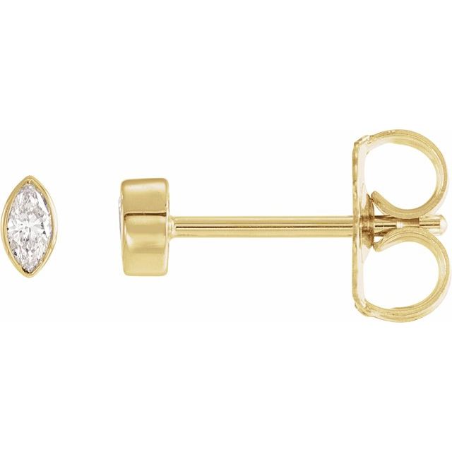 14K Yellow .06 CTW Natural Diamond Solitaire Bezel-Set Earrings