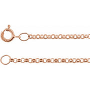 14K Rose 1.5 mm Rolo 16' Chain