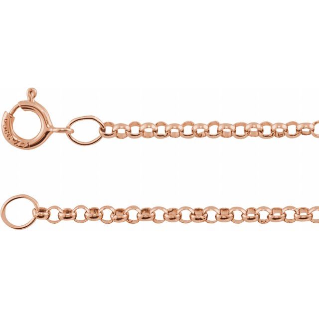 14K Rose 1.5 mm Rolo 18' Chain