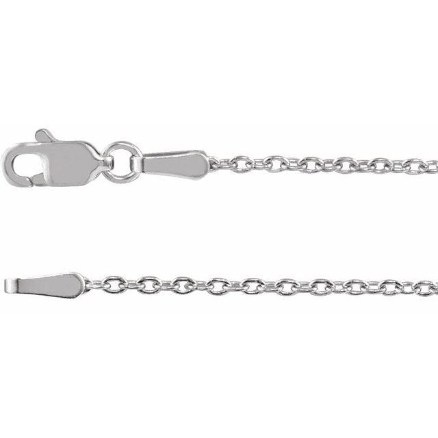 14K White 1.4 mm Cable 20' Chain