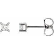 14K White 2.5 mm Square 1/5 CTW Lab-Grown Diamond Earrings