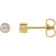 14K Yellow 3 mm Round 1/5 CTW Lab-Grown Diamond Earrings