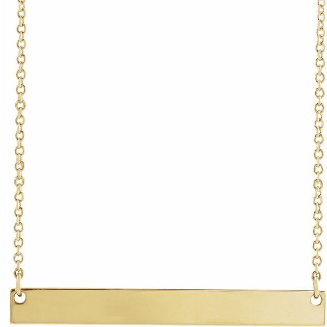14K Yellow Engravable Bar 16' Necklace