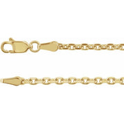 14K Yellow 2.5 mm Diamond-Cut Cable 16' Chain