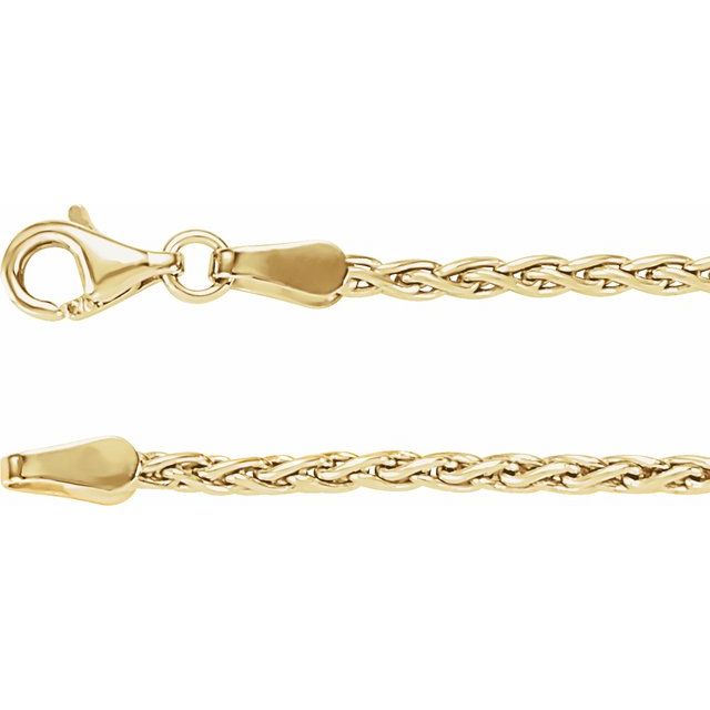 18K Yellow 1.9 mm Wheat 18' Chain