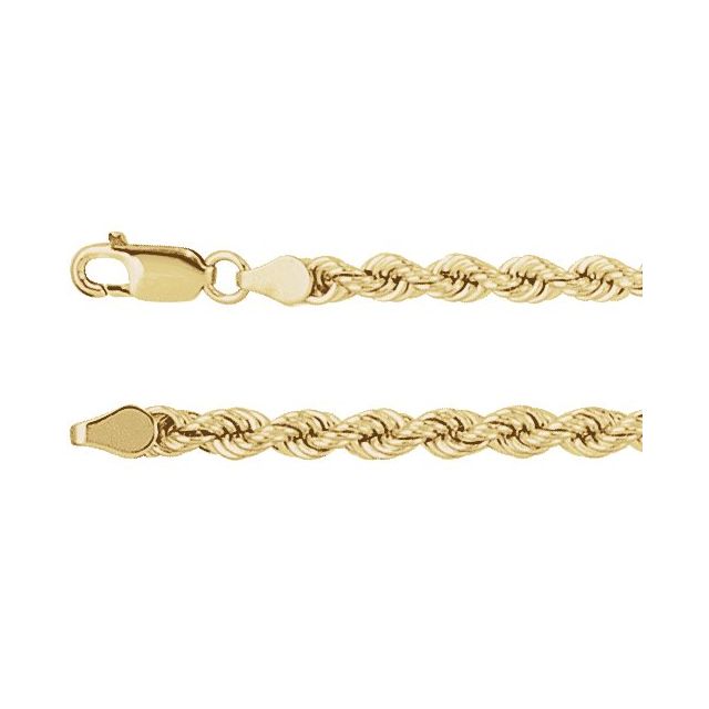 14K Yellow 4 mm Rope 24' Chain