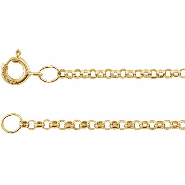 14K Yellow 1.5 mm Rolo 20' Chain