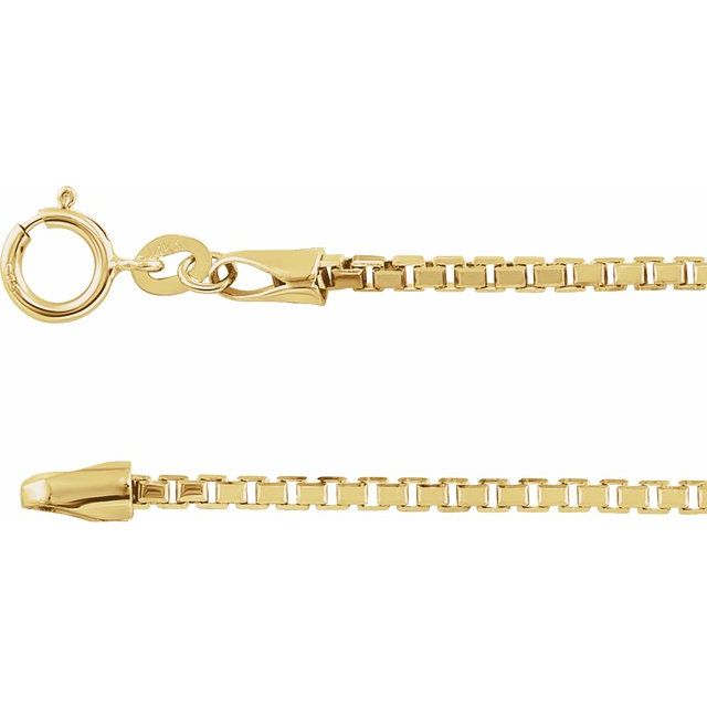 14K Yellow 1.75 mm Diamond-Cut Box 7' Chain