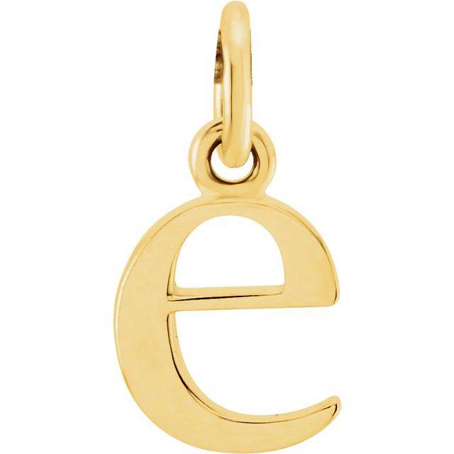 14K Yellow Lowercase Initial E Pendant