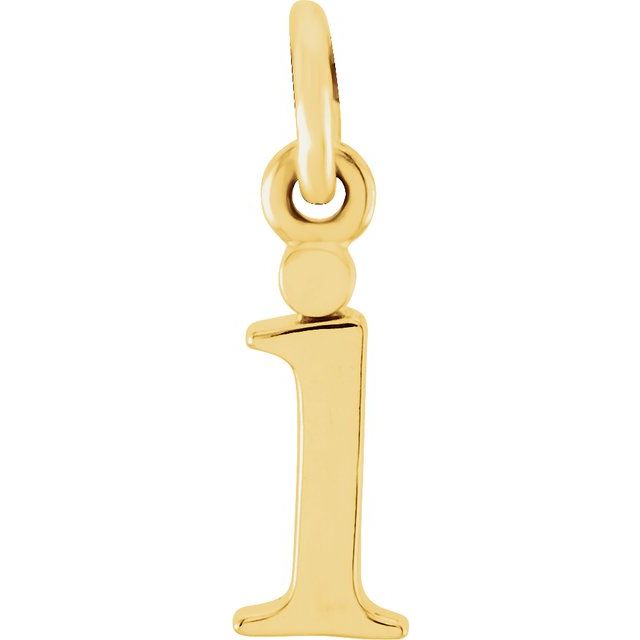 14K Yellow Lowercase Initial I Pendant