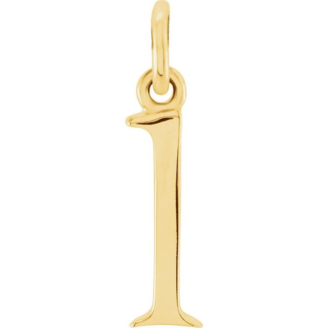 14K Yellow Lowercase Initial L Pendant